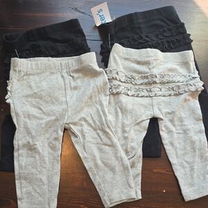 Carter's Kids Ruffle Leggings - Black and Gray